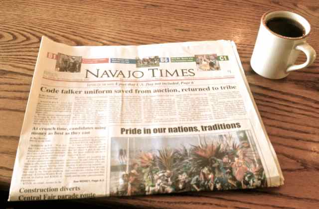 Navajo Times and black coffee 