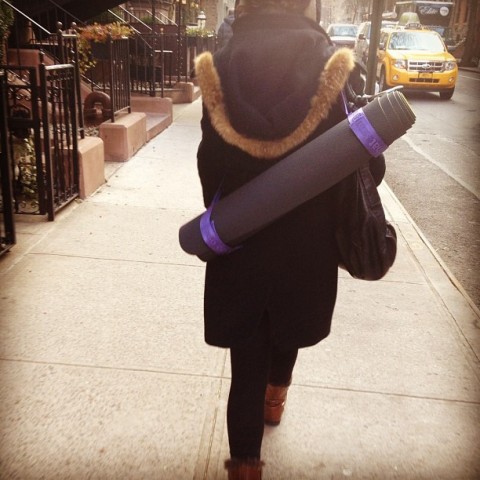 Carry a smaller yoga mat.